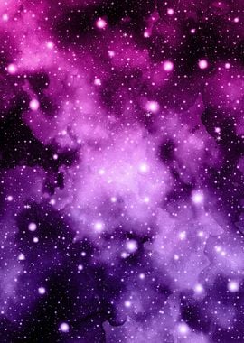 'Purple Pink Galaxy Nebula ' Poster, picture, metal print, paint by ...