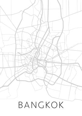 Bangkok Thailand BW Map