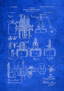 Diesel Engine Vintage Art