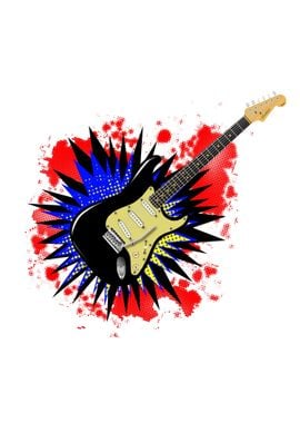 Guitar Cartoon Explosion