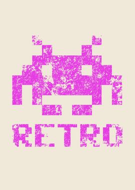 Retro Invaders Pink