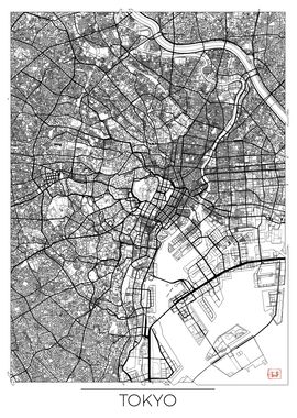 Tokyo Map White