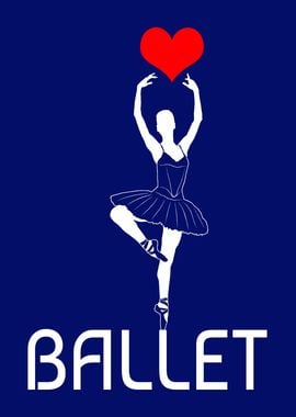 I Love Ballet On Blue