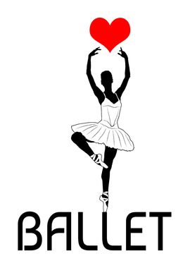 I Love Ballet On White