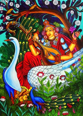 GODDESS SARASWATI MURAL