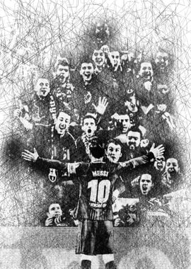 Messi Scribble Art