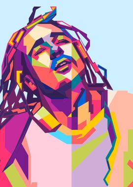 Bob Marley in Popart style