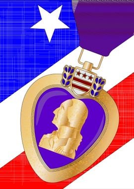 Flag and Purple Heart