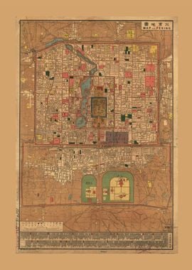 Map of Peking Beijing 1914