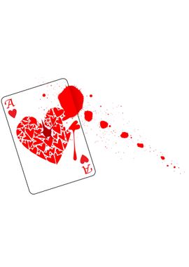 Ace of Hearts With Blood