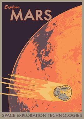 Explore Mars space artwork