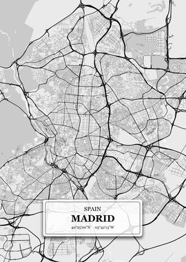 Madrid Spain City Map