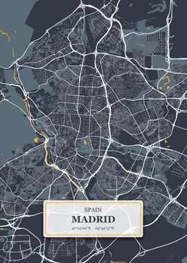 Madrid Spain City Map 