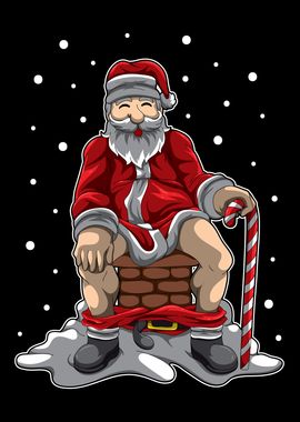 Santa Poops In Chimney