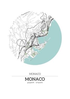 Monaco City Map with GPS C