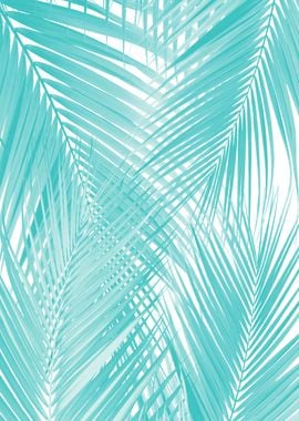 Turquoise Palm Leaves 3