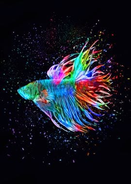 Rainbow Betta fish