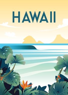 Hawaii travel poster