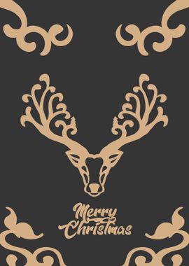 Minimalist christmas deer