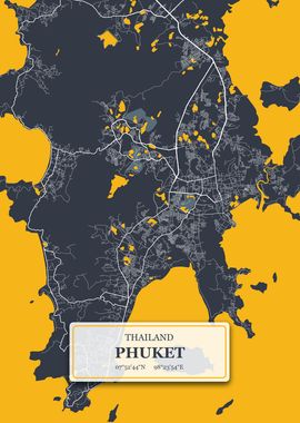 Phuket Thailand City Map 