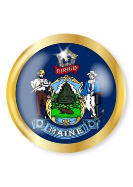 Maine Flag Button