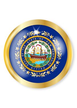 New Hampshire Flag Button