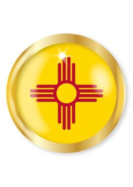 New Mexico Flag Button