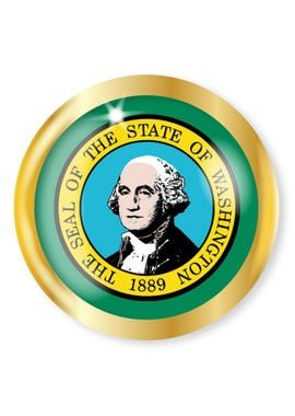 Washington Flag Button