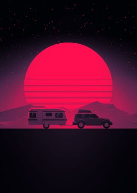 Sunset Car Trailer Drive