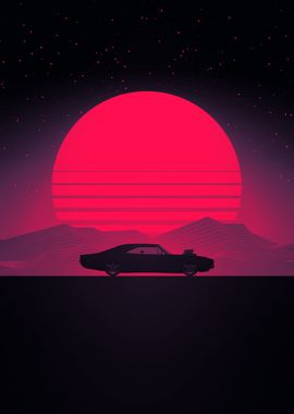 Sunset Muscle Car Drive