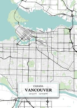 Vancouver Canada City Map 