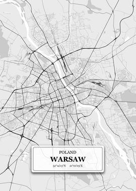 Warsaw Poland City Map