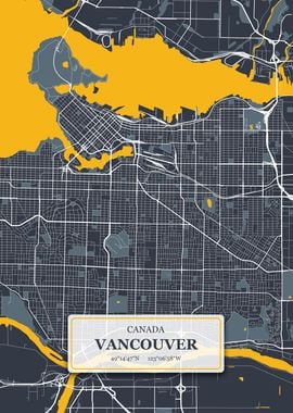 Vancouver Canada City Map 