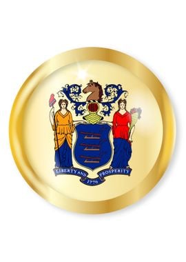 New Jersey Flag Button