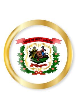 West Virginia Flag Button