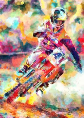 Motocross Action Poster