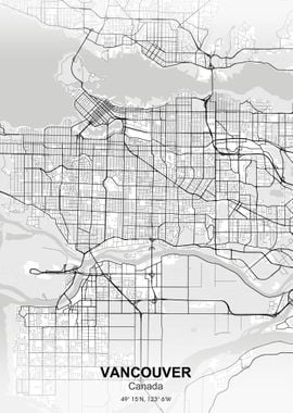 vancouver  city map white