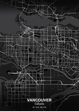 vancouver city map black