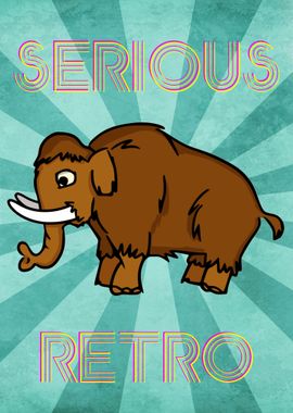 Woolly Mammoth Retro Cute