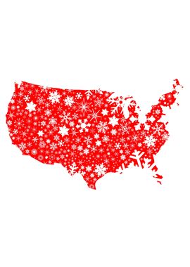 America Map Christmas