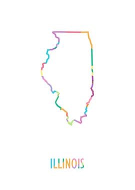 Illinois Map White