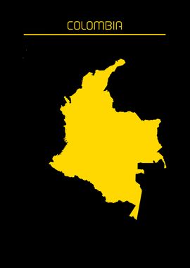 Colombia Map Gold