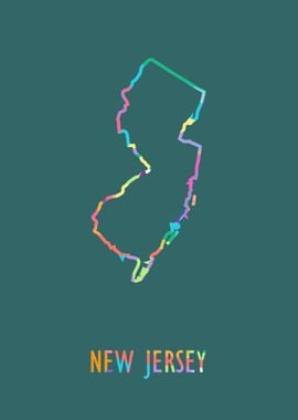 New Jersey Map Green Bg