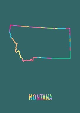 Montana Map Green Bg