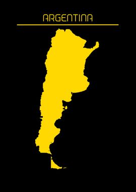 Argentina Map Gold