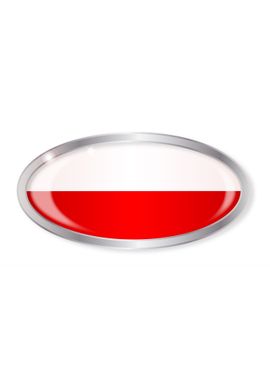 Polish Flag Oval Button