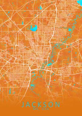 Jackson MS USA City Map