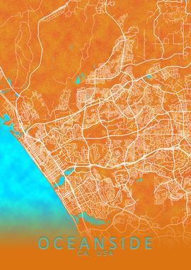 Oceanside CA USA City Map