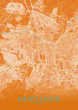 Santiago Chile City Map 