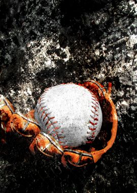 Baseball art print w 18